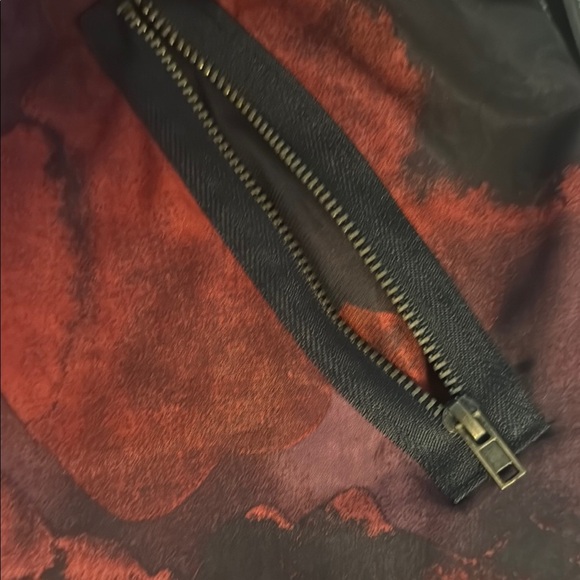 Mossimo Red & Black Raglan Sleeve Mini Dress Med, zippered pockets & belt. - Picture 11 of 12